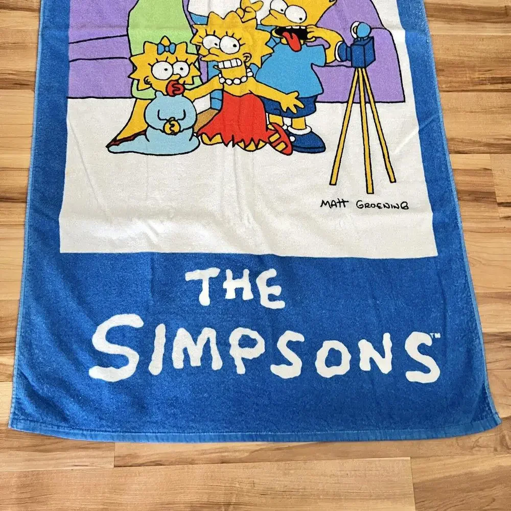 Vintage The Simpsons Beach Towel Say Cheese Family Cartoon 90s Tag 1990 30
